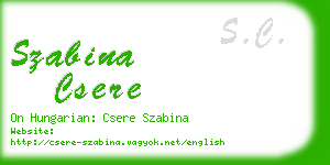 szabina csere business card